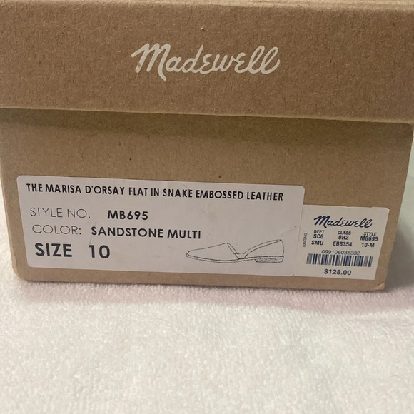 Madewell The Marisa D’Orsay Flat In Snake Embossed Leather size 10 - Picture 7 of 8